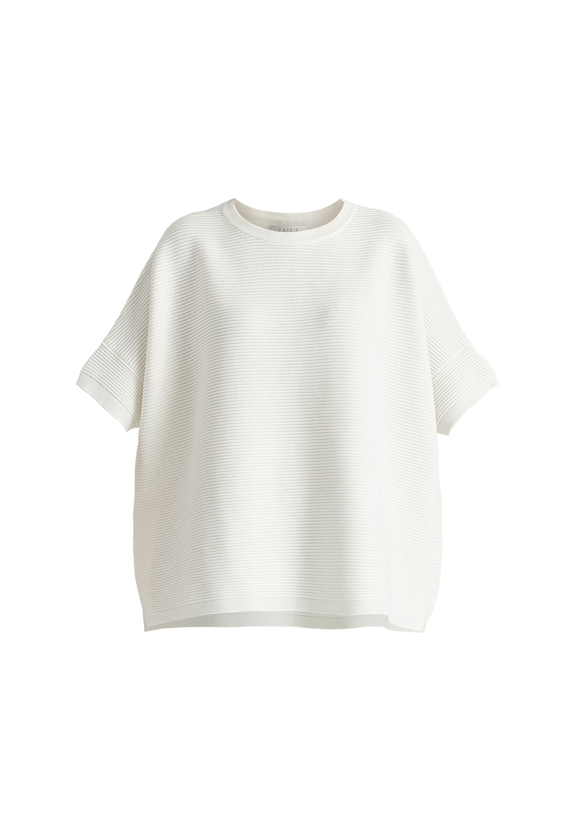 Paisie Short Sleeve Ribbed Jumper In White Cutout