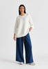Mock Neck Cropped Sleeve Ribbed Jumper