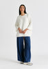 Mock Neck Cropped Sleeve Ribbed Jumper