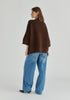 Mock Neck Cropped Sleeve Ribbed Jumper