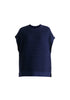 Mock Neck Sleeveless Ribbed Jumper In Navy Cutout