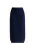 Ribbed Midi Skirt In Navy Cutout