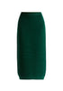 Ribbed Midi Skirt in Dark Green Cutout