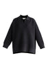 Polo Collar Ribbed Jumper in Black Cutout