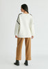 Ribbed Jumper with Contrasting Embroidery in White Back