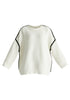 Ribbed Jumper with Contrasting Embroidery in White Cutout