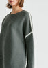 Ribbed Jumper with Contrasting Embroidery in Grey Closeup