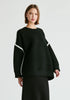 Ribbed Jumper with Contrasting Embroidery in Black