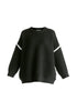 Ribbed Jumper with Contrasting Embroidery in Black Cutout