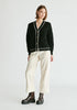 Ribbed Cardigan with Contrast Trim