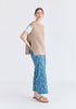Side Slit Sleeveless Ribbed jumper in Almond Side