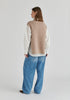 Side Slit Sleeveless Ribbed Jumper in Almond Back