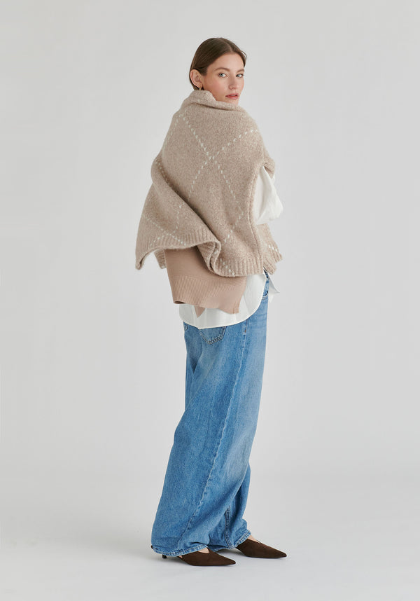 Side Slit Sleeveless Ribbed Jumper in Almond Side