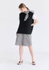 Side Slit Sleeveless Ribbed jumper in Black Front