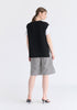 Side Slit Sleeveless Ribbed jumper in Black Back