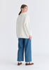 Low Cut Polo Collar Ribbed Jumper in White Back