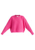 Cropped Ribbed Jumper in Hot Pink Cutout