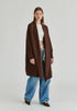 Draped Collar Ribbed Cardigan