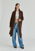 Draped Collar Ribbed Cardigan