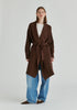 Draped Collar Ribbed Cardigan