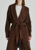 Draped Collar Ribbed Cardigan