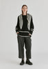 Striped Details Ribbed Jumper with Side Buttons