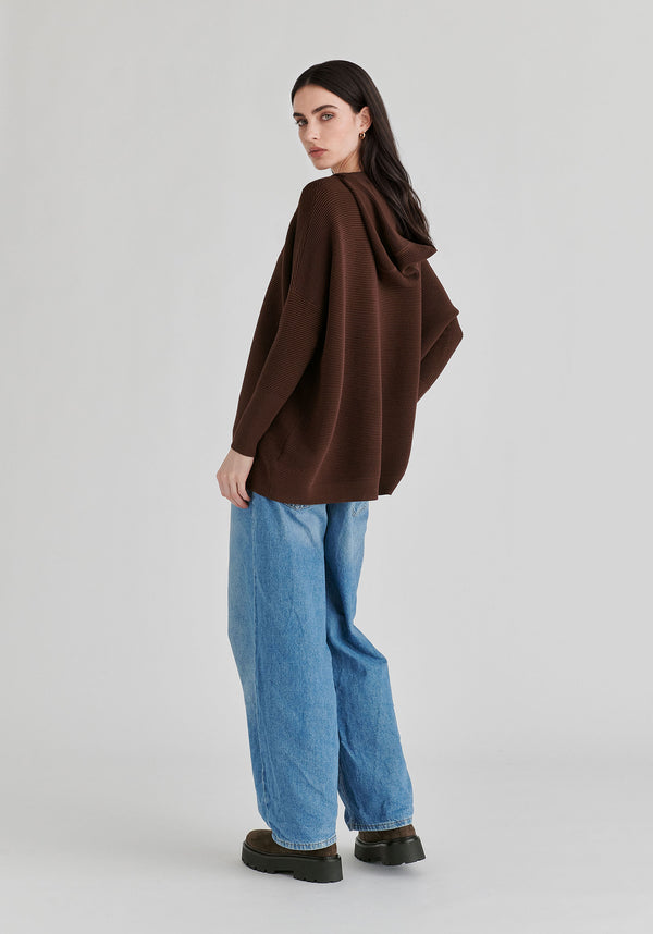 Hooded Ribbed Jumper