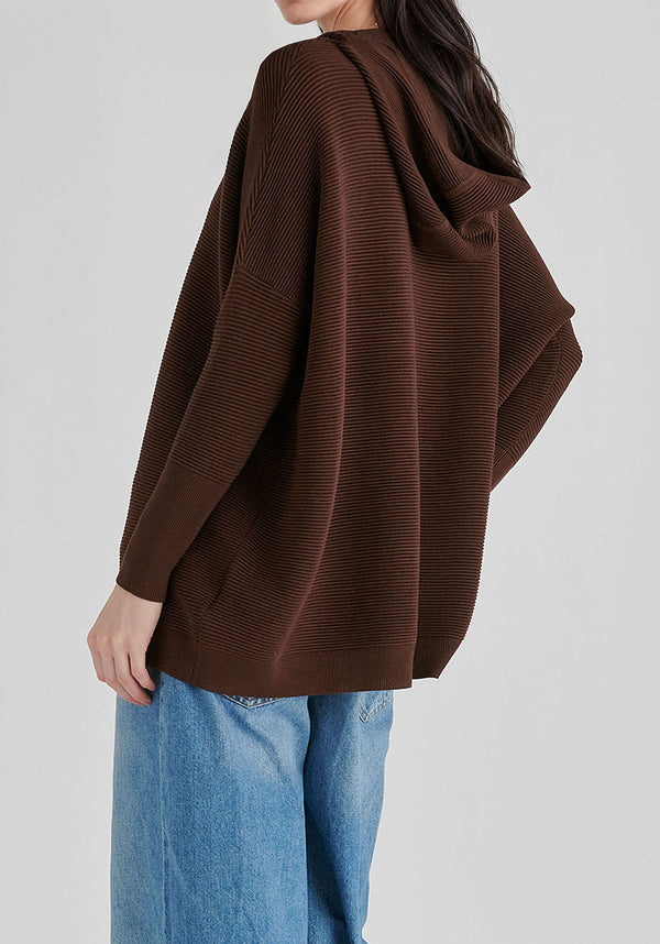 Hooded Ribbed Jumper