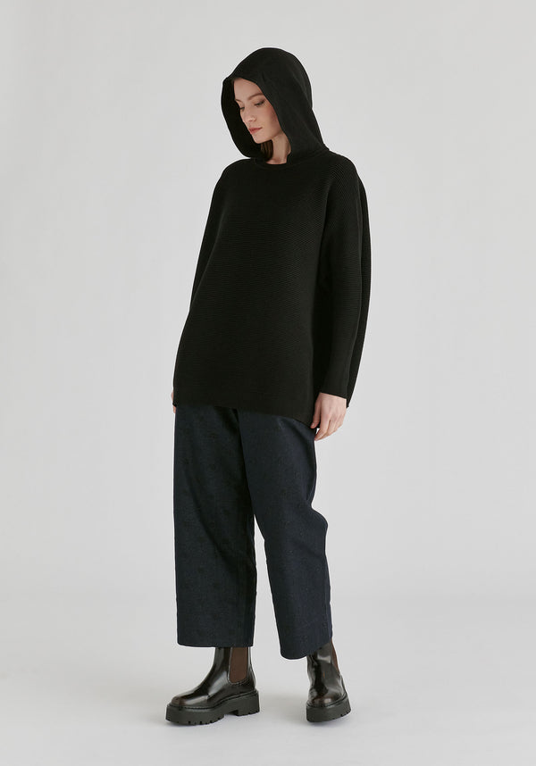 Hooded Ribbed Jumper