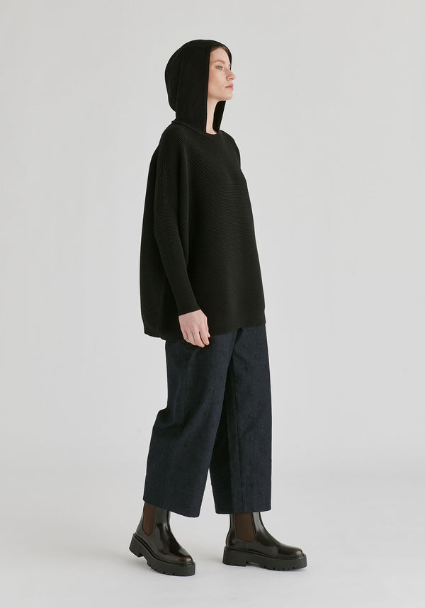 Hooded Ribbed Jumper