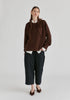 Ribbed Jumper with Attached Scarf Tie