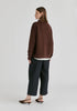 Ribbed Jumper with Attached Scarf Tie