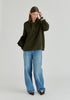 Ribbed Jumper with Attached Scarf Tie