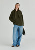 Ribbed Jumper with Attached Scarf Tie