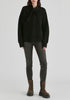 Ribbed Jumper with Attached Scarf Tie