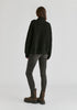 Ribbed Jumper with Attached Scarf Tie