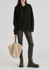 Ribbed Jumper with Attached Scarf Tie