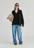 Shawl Collar Ribbed Jumper