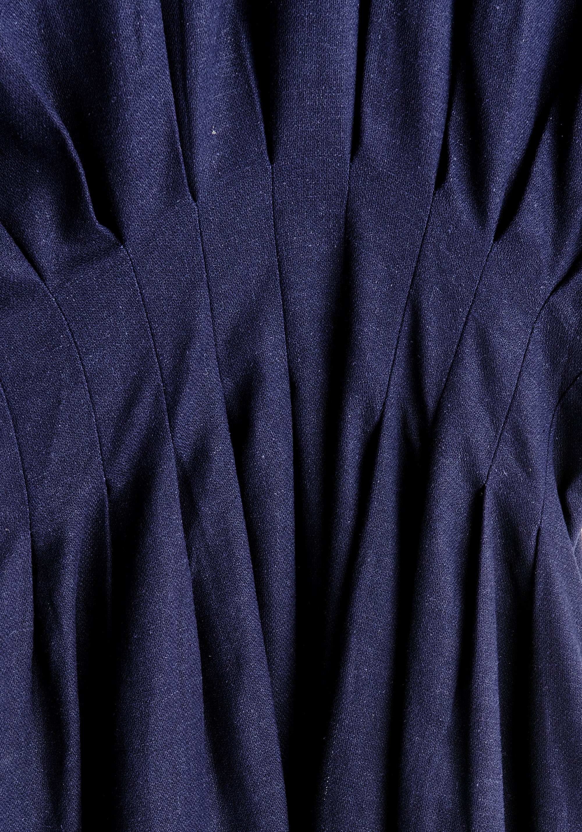 Linen Blend Button Jumpsuit in Navy Close Up