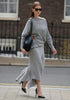 Draped Knitted Skirt in Grey Photoshoot