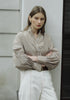 Puff Sleeve Shirt with Ruffled Collar