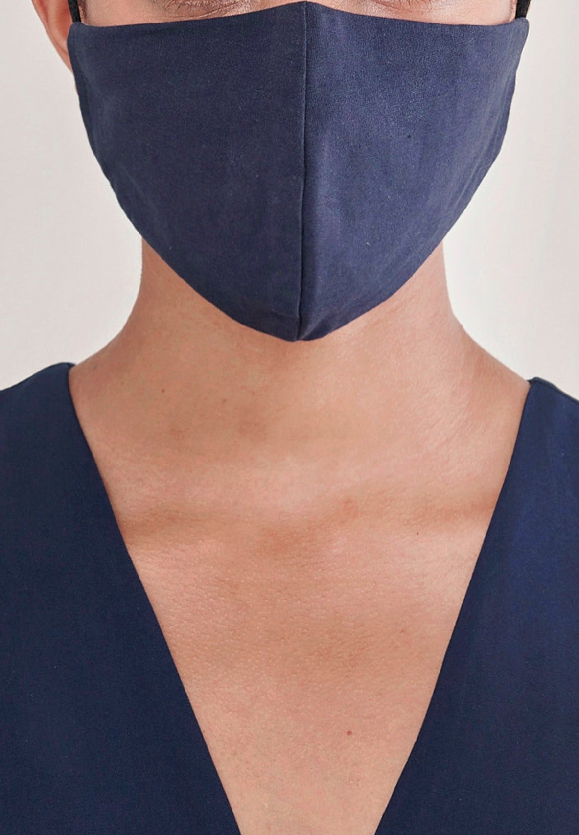 Paisie Large Adjustable Face Mask in Dark Blue