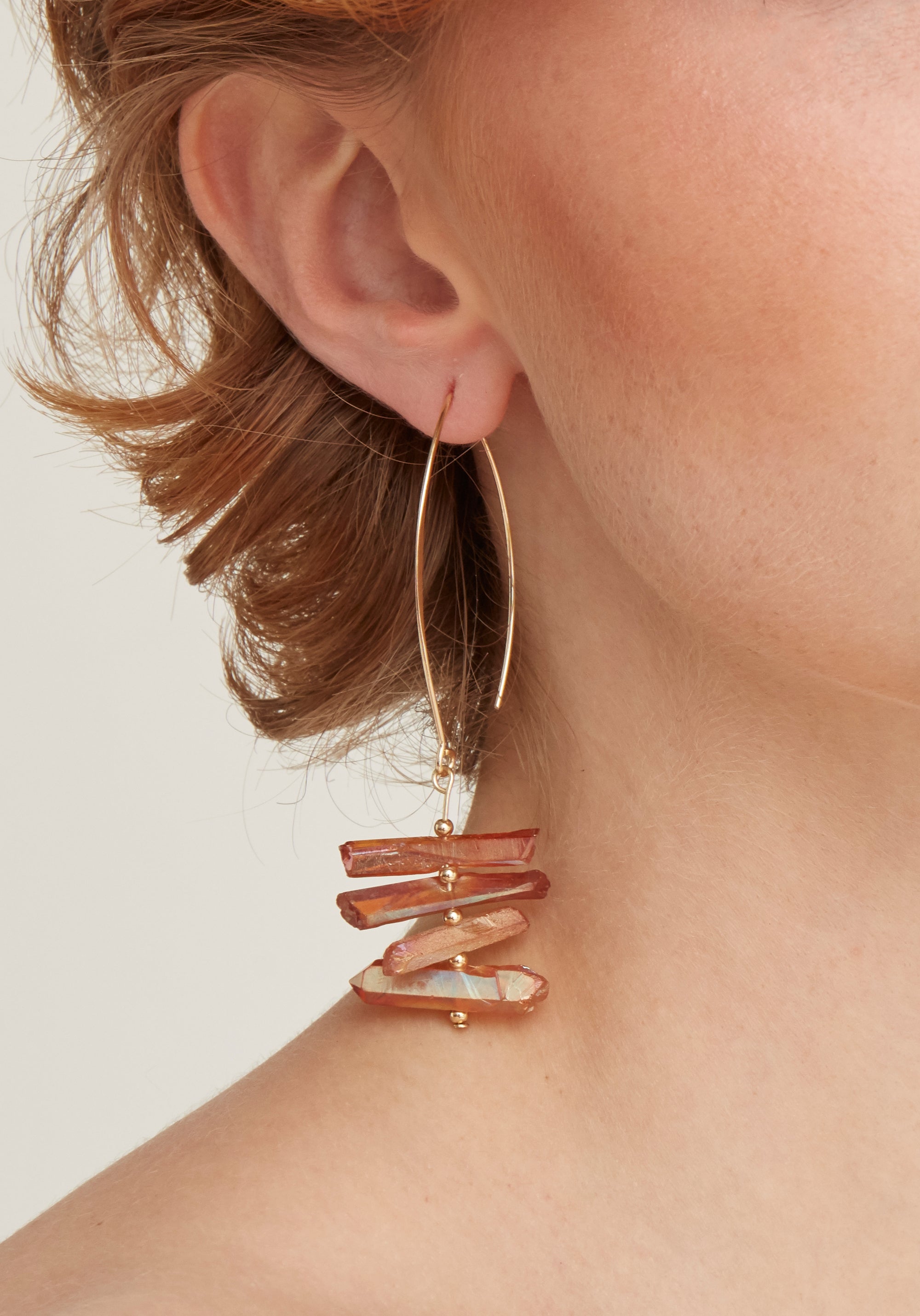 Paisie Tiered Rock Earrings Close Up