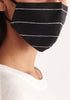 Striped Paisie Adjustable Face Mask in Black and White