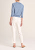 Paisie Square Neck Knitted Top in Blue Back