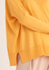 Paisie Knitted Oversized V-neck Top in Yellow Close Up
