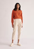 Paisie Knitted Polo Jumper in Rust