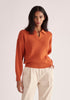 Paisie Knitted Polo Jumper in Rust