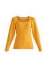 Paisie Square Neck Jumper in Yellow Cut Out
