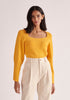 Paisie Square Neck Jumper in Yellow